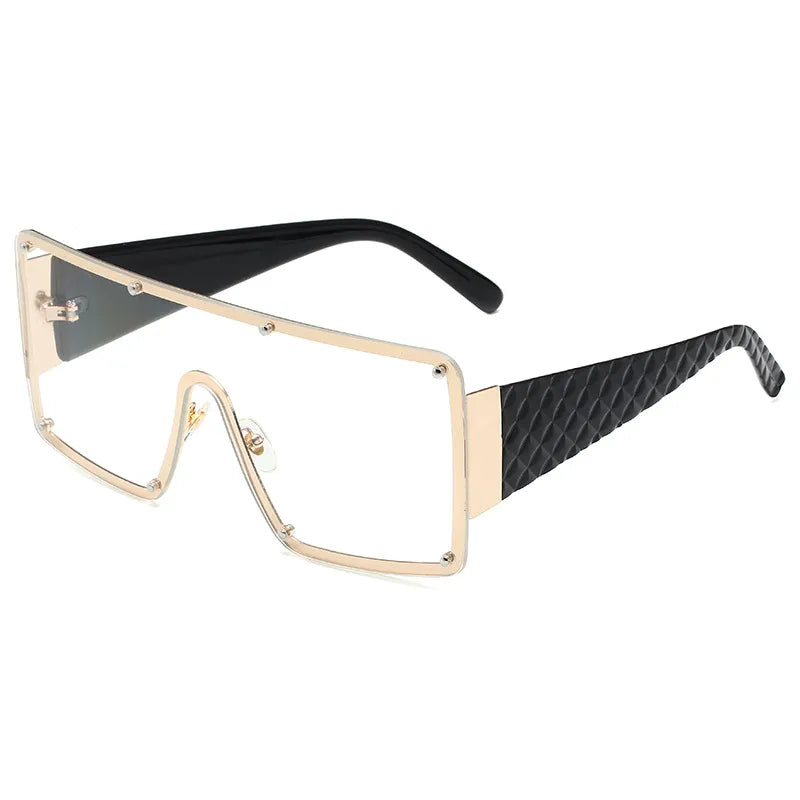 exaggerated geometric pc square frameless women's sunglasses