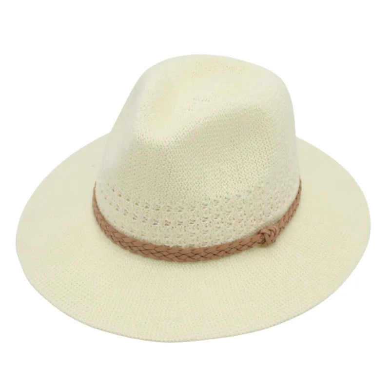 Women's Vacation Classic Style Solid Color Flat Eaves Straw Hat