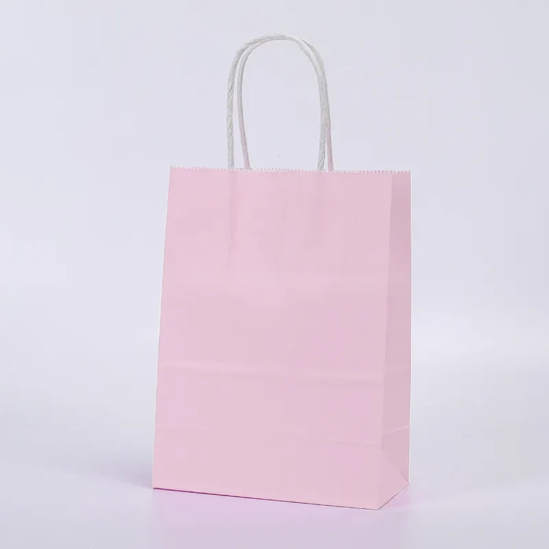 Hand-held paper bag spot Square bottom Kraft paper bag take-out packaging gift packaging bag color shopping bag