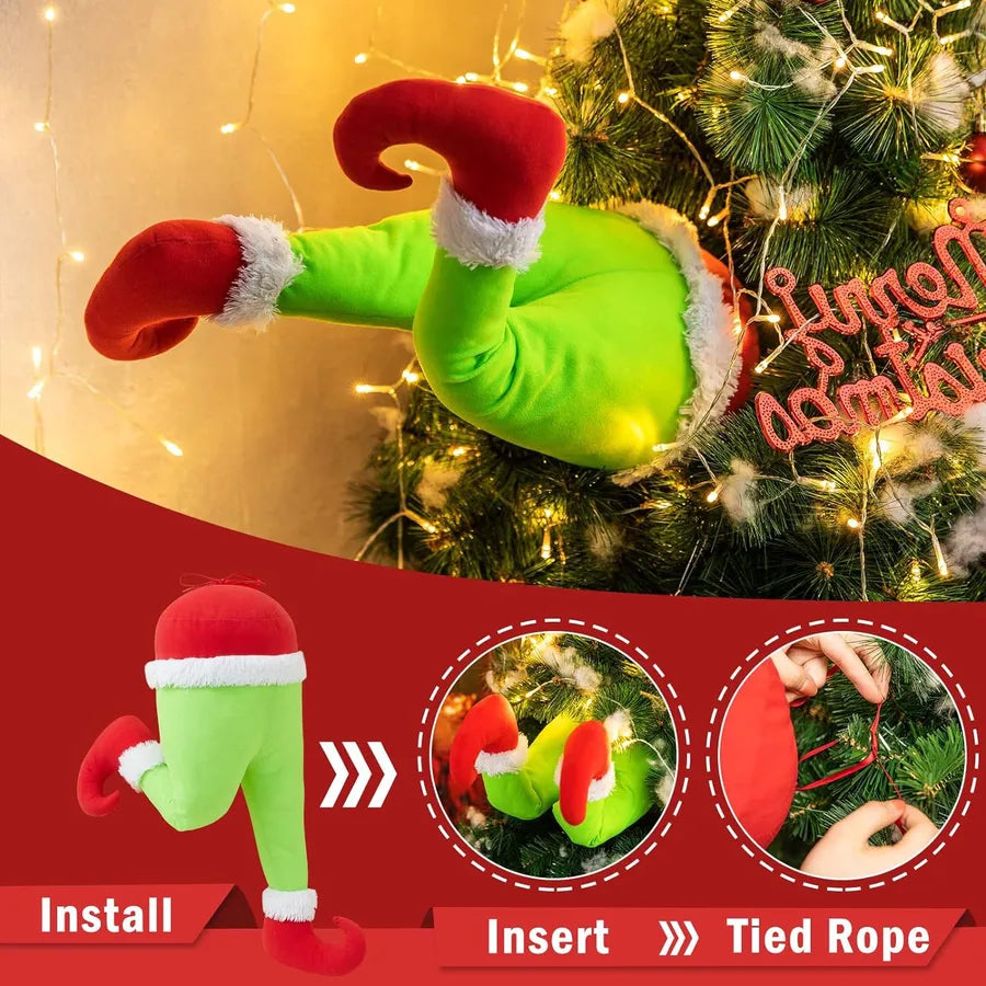 Christmas Tree Decoration Plush Elf Leg Home Decorations Santa Claus Fairy Tale Style Festive Polyester Artwork Hanging Ornament