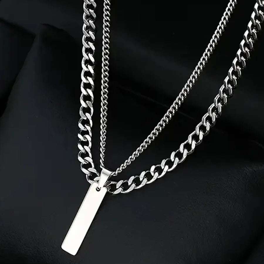 Wholesale Jewelry Casual Elegant Solid Color Titanium Steel Pendant Necklace Handmade Chain