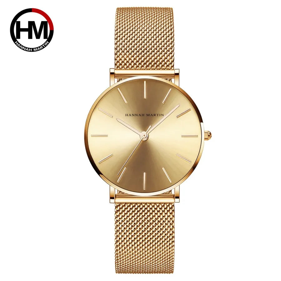 casual round double insurance jewelry buckle quartz women's watches