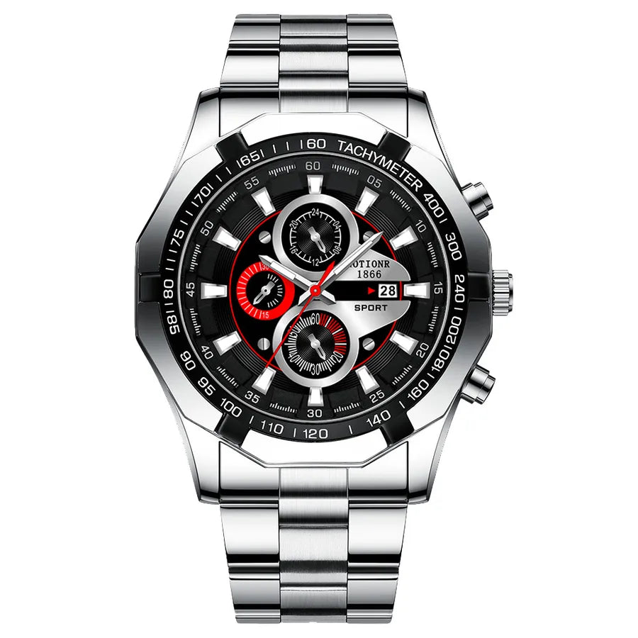fashion geometric single folding buckle quartz men's watches