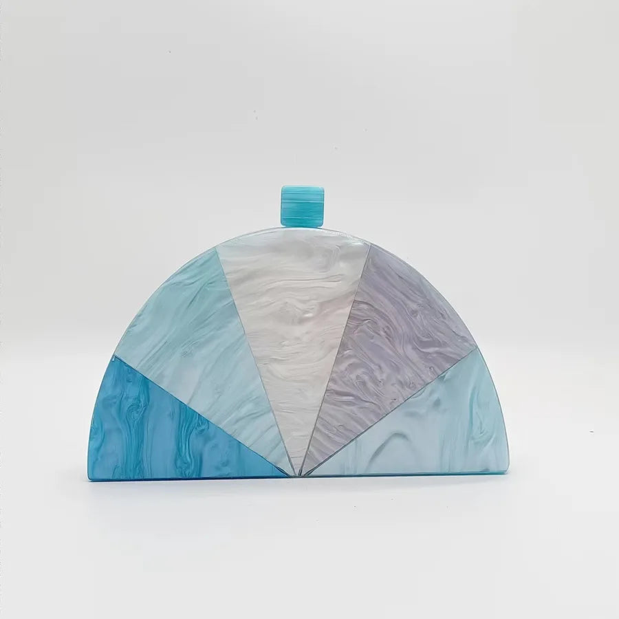 Arylic Color Block Semicircle Evening Bags