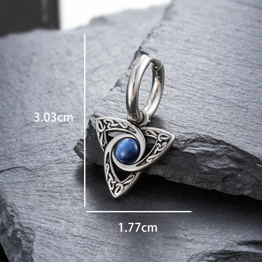1 Piece Hip-Hop Retro Geometric 316 Stainless Steel Zircon Drop Earrings