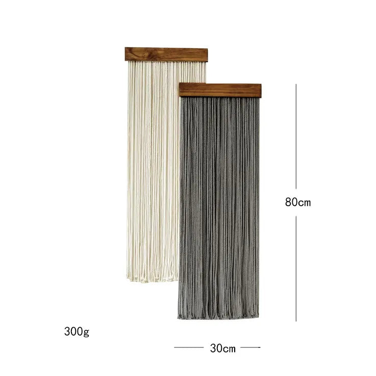 New Nordic Style Retro Home Wall Decoration Wood Board Tassel Wall Decoration Cotton Rope Hand-woven Tapestries Wall Hanging