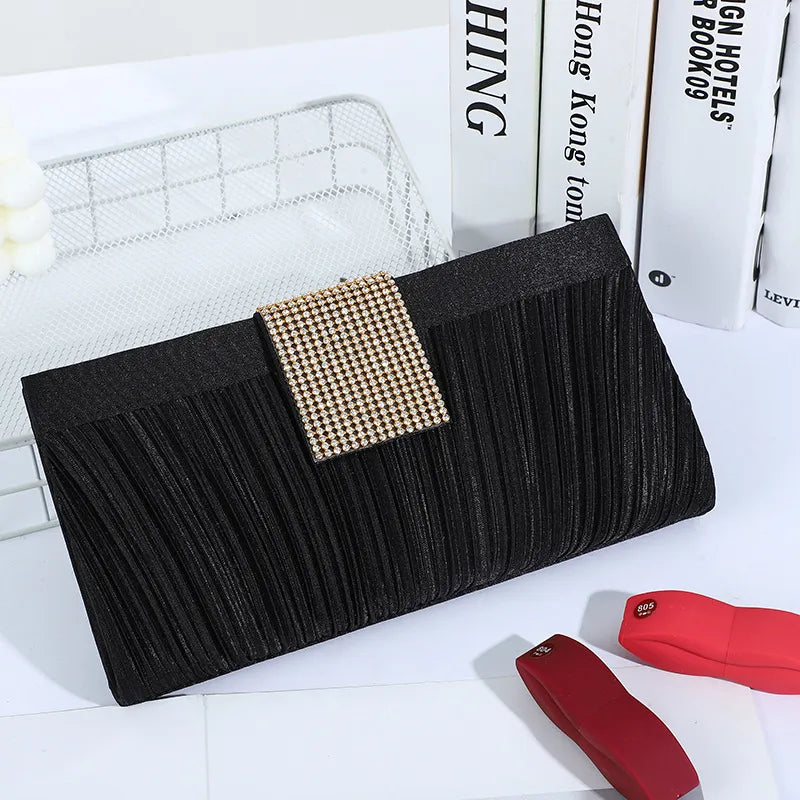 pink black arylic solid color square evening bags