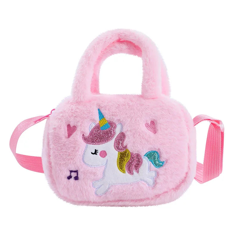 New Shoulder Bag Kindergarten Girls Crossbody Small Square Bag Cute Handbag Children's Cartoon Plush Square