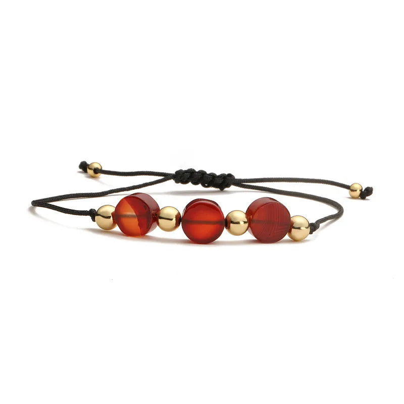 Classic Style Geometric natural stone turquoise Tiger Eye Drawstring Bracelets In Bulk