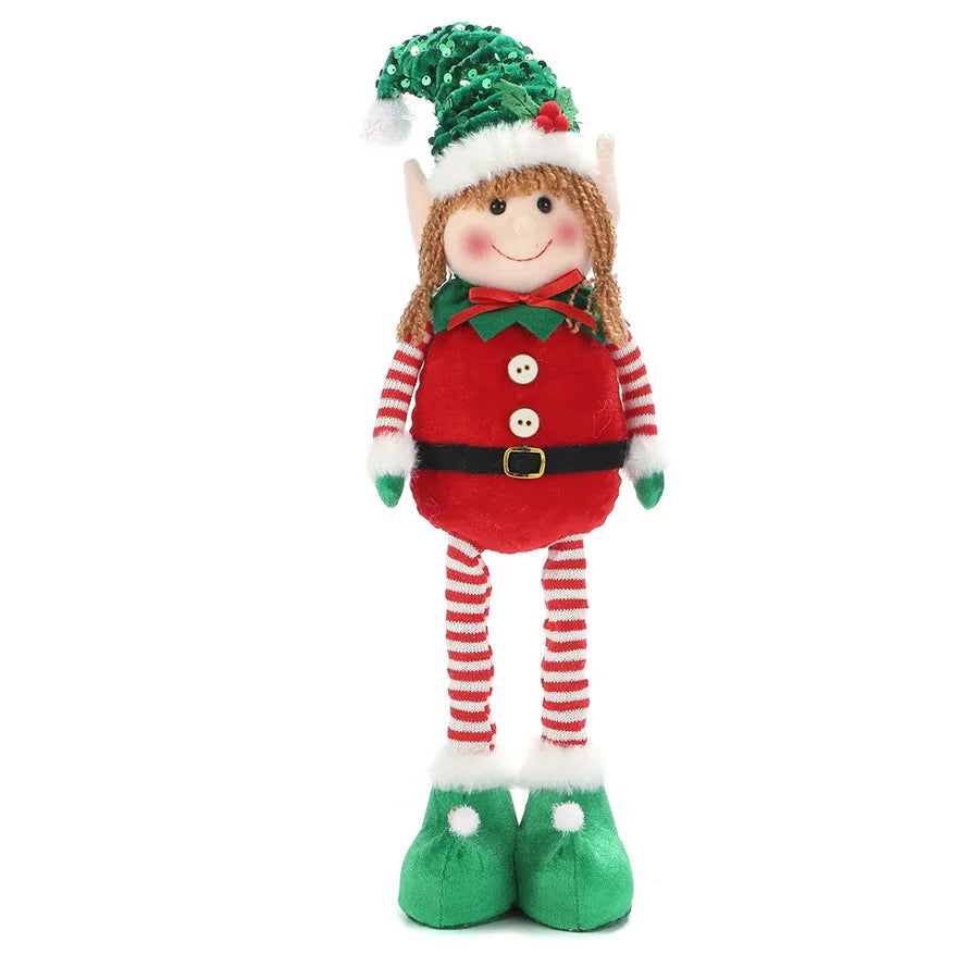 Christmas New Arrival Extendable Elf Doll Decorations Children Gifts Fairy Figure Home Decor Classic Style Polyester Material