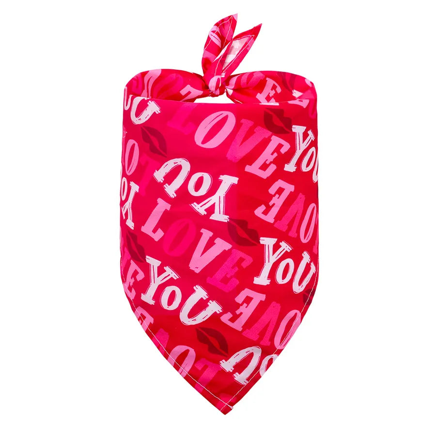cute sweet polyester valentine's day heart shape pet scarf
