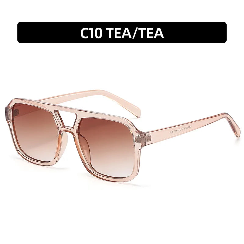 women's casual fashion sports geometric resin square full frame sunglasses