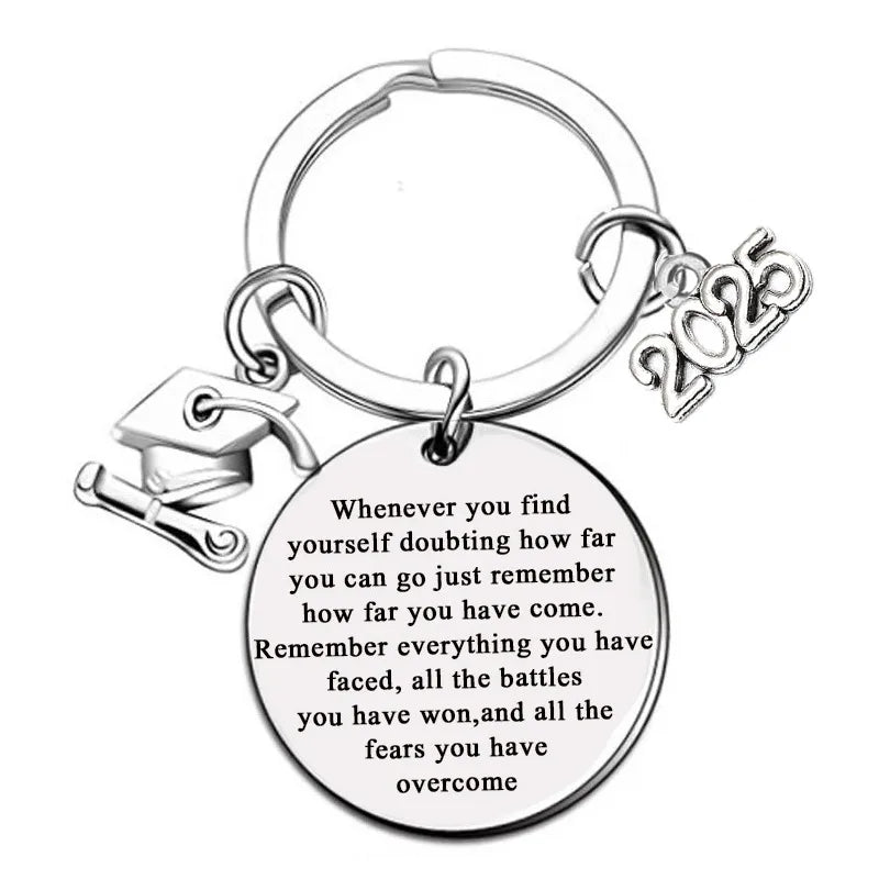 graduation gift stainless steel letter keychain jewelry