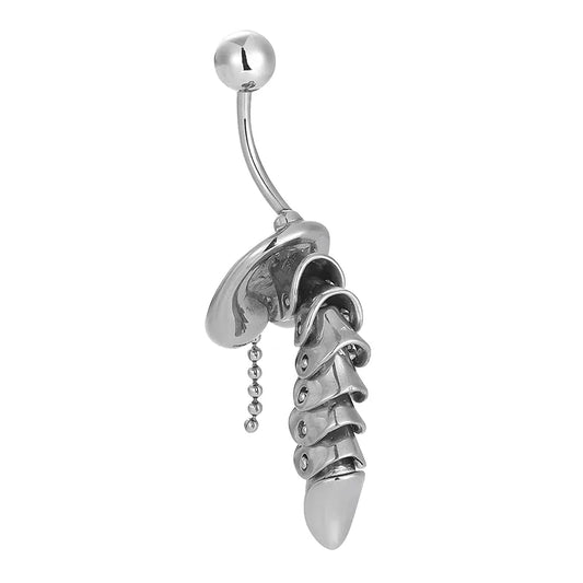 1 Piece Belly Rings Hip-Hop Punk Commute Heart Shape Spider Skull 316L Stainless Steel Polishing Zircon
