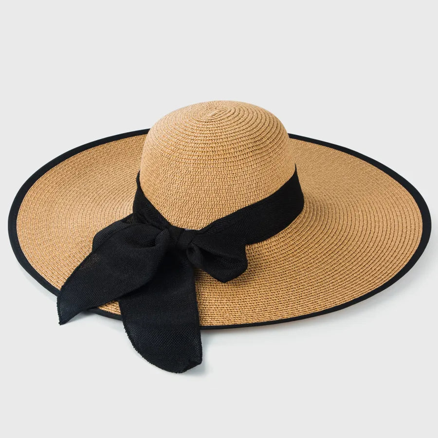 large-edge bow-knot edging straw sunscreen hat