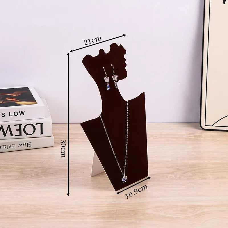 Foldable Jewelry Display Stand Necklace Earring Stud Artistic Velvet Window Display Shooting Props For Pendants And Accessories