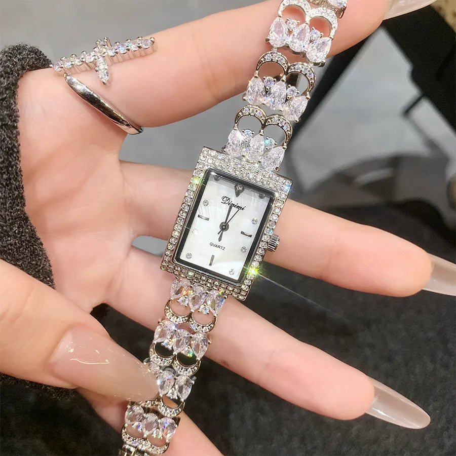 Shiny Solid Color Jewelry Buckle Quartz Watch Women's Watches
