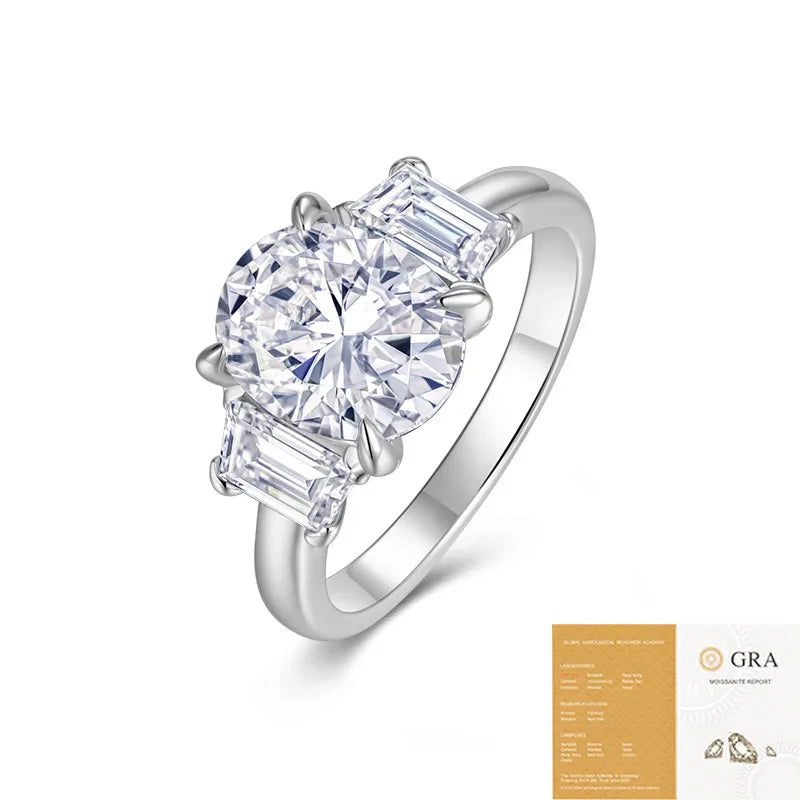 Moissanite 925 Sterling Silver Rings Geometric Rings