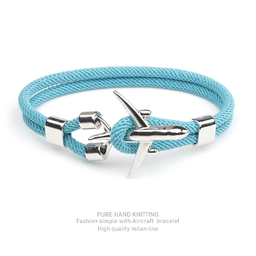 simple style geometric alloy polyester plating men's bracelets