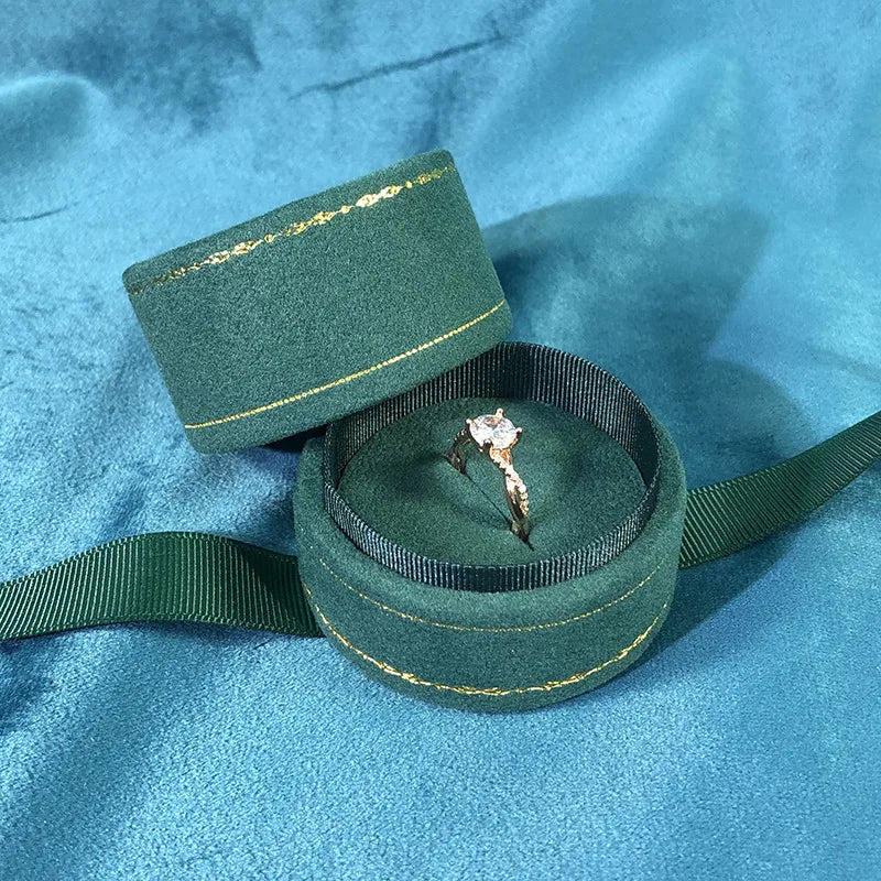 Sweet Simple Style Solid Color Bow Knot Flannel Jewelry Boxes