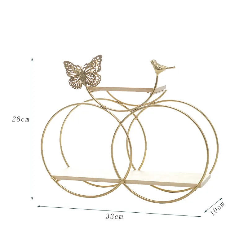 Wall Wrought Iron Storage Rack European Style Living Room Wall Handmade Ornaments Storage Shelf Bedroom Room Decorations