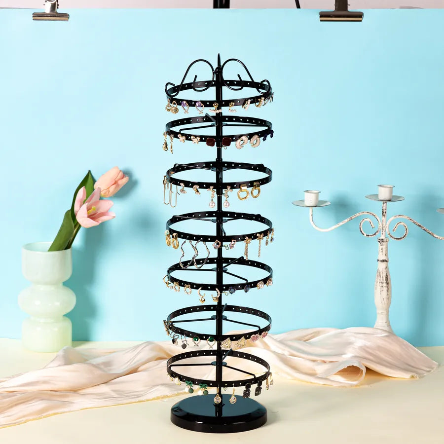 hot 5 Layer 220 Hole Earrings Metal Rotating Earrings Storage Box, Exquisite Jewelry Display Stand