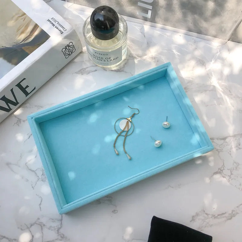 Small velvet ring plate earrings earrings plate empty plate jewelry display rack jewelry storage box tray wholesale