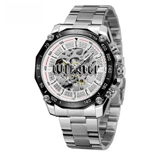 New winner style men's fashion leisure hollow mechanical movement automatic mechanical watch