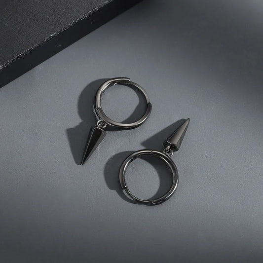 1 pair hip-hop geometric plating copper earrings
