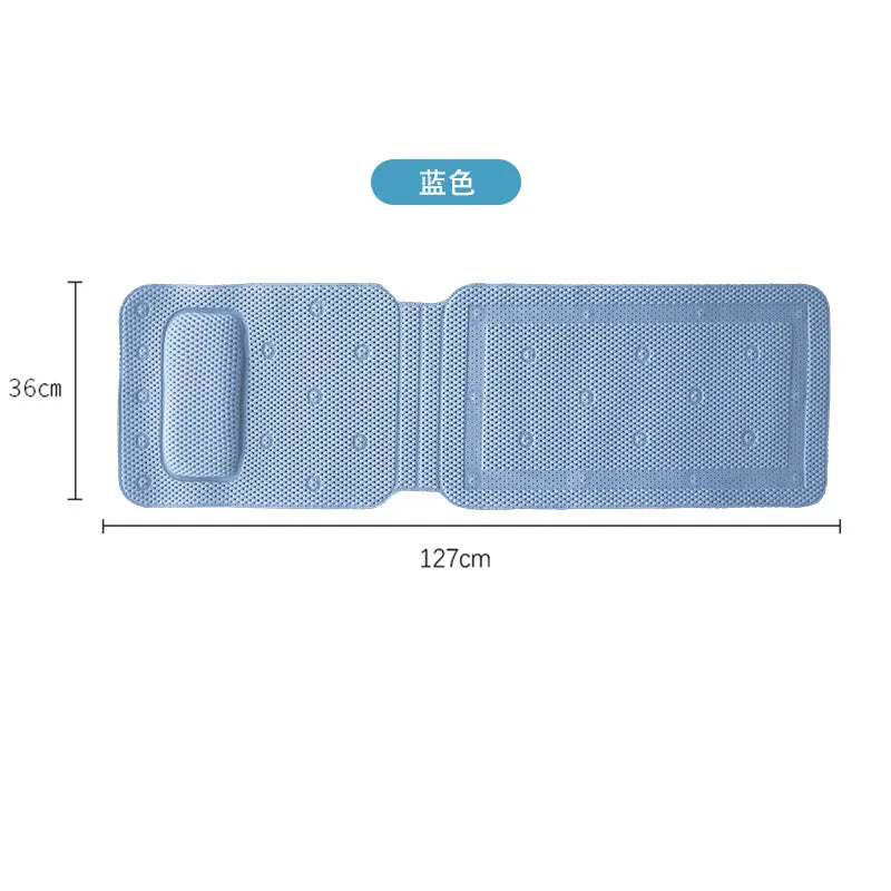 pvc foam long cushion with pillow suction cup cushion bath non-slip cushion pillow