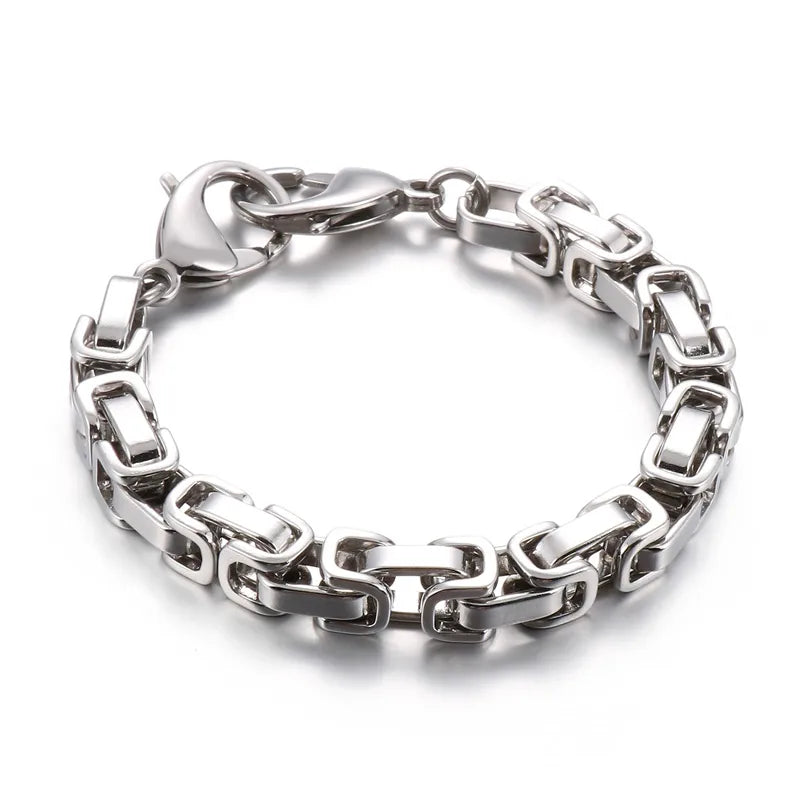 1 piece hip-hop color block titanium steel men's bracelets