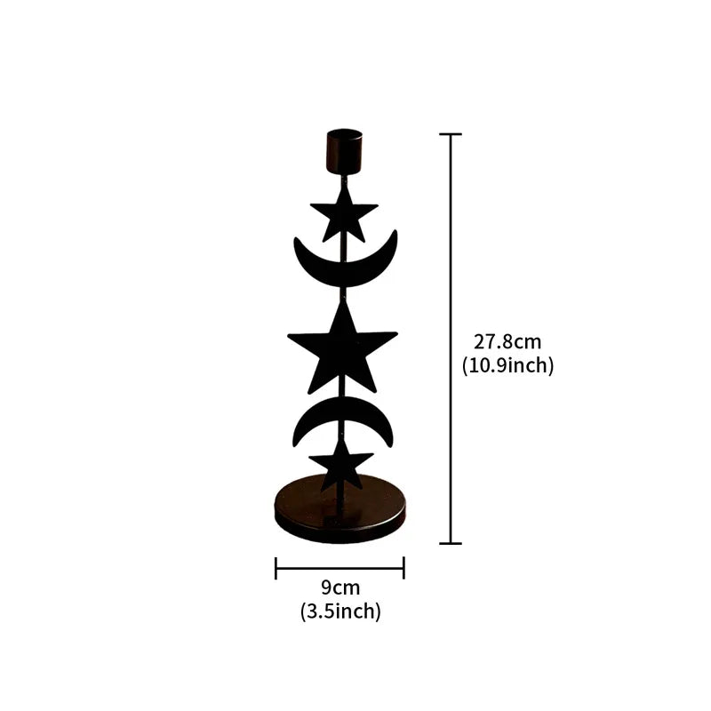 Romantic Simple Style Geometric Star Moon Iron candlestick