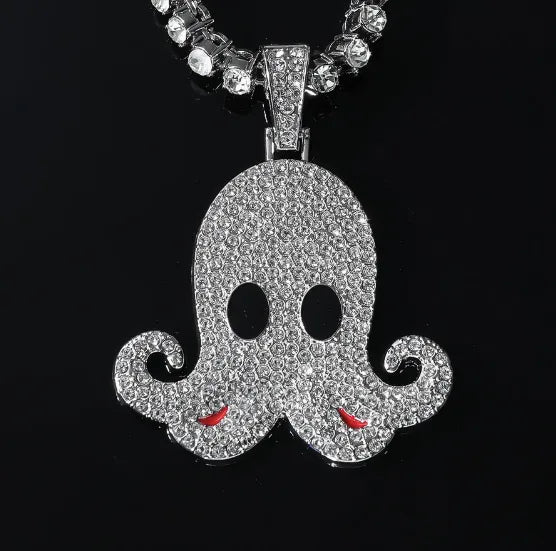 5mm Tennis Chain Tennis Chain New Octopus Cartoon Full Diamond Hip Hop Necklace