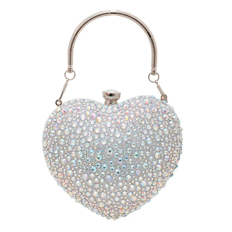 Women's Small Arylic Solid Color Elegant Classic Style Heart-shaped Hook Loop Evening Bag