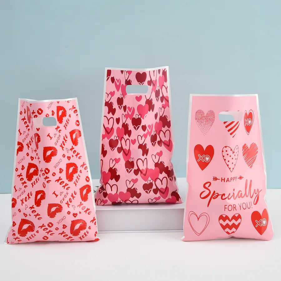 Valentine'S Day Romantic letter Red Heart Plastic Date Gift Wrapping Supplies Gift Wrapping Supplies 1 Set