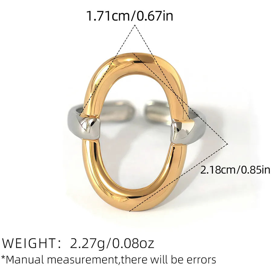 Wholesale Jewelry Casual Simple Style Geometric 304 Stainless Steel 18K Gold Plated Geometric Adjustable Ring