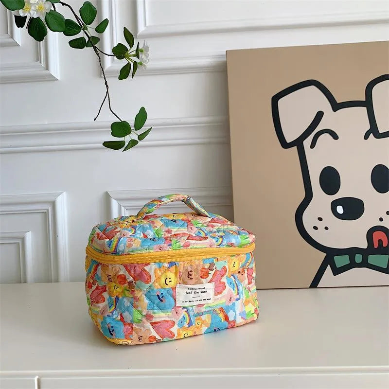 cute flower cotton oval makeup bags