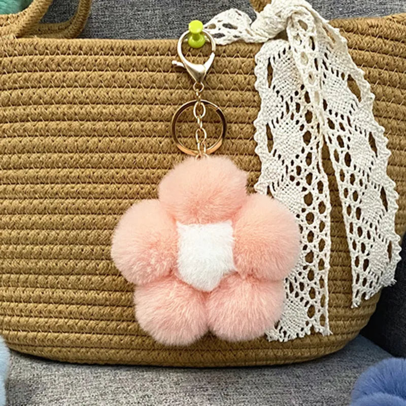 cute flower metal keychain