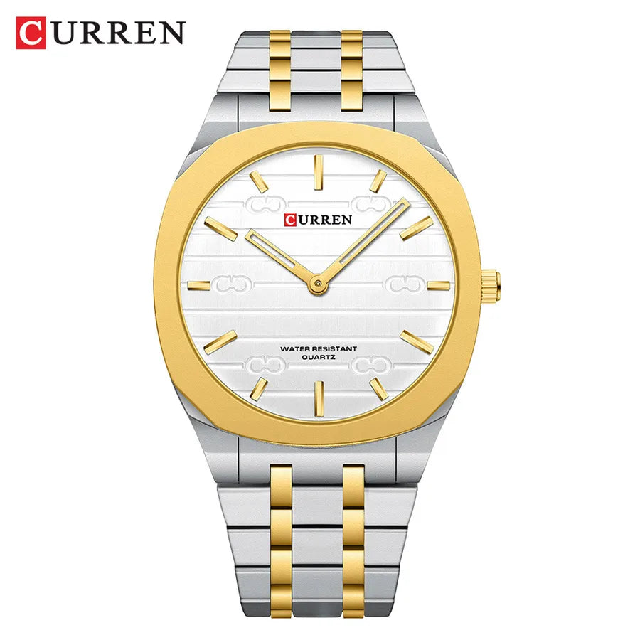 Business Streetwear Color Block Single Folding Buckle Quartz Watch Men's Watches