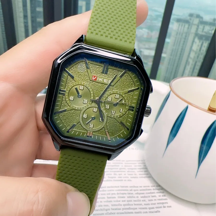 Sport Style Solid Color Buckle Quartz Watch