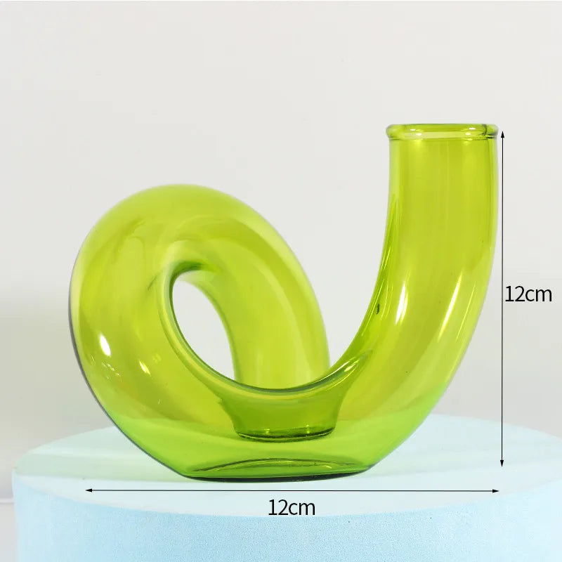 Simple Style Solid Color Glass Vase Artificial Decorations