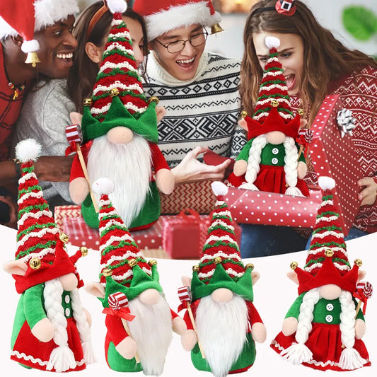 Christmas Cute Doll Stripe PP Flannel Party Ornaments