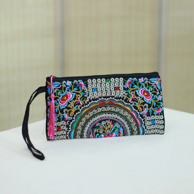 women's all seasons cotton ethnic style envelope bag clutch bag