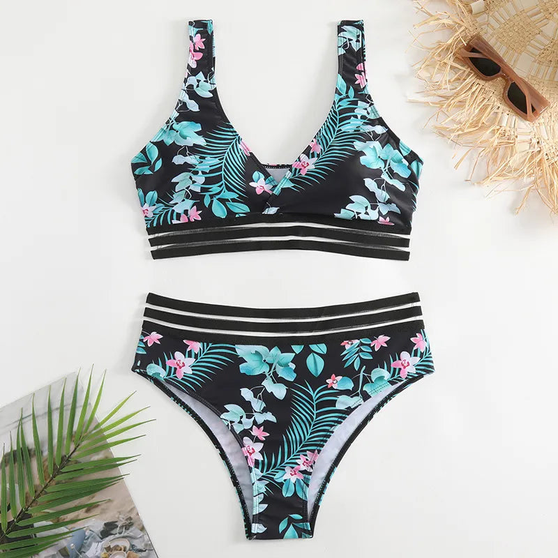women's multicolor 2 piece set bikinis
