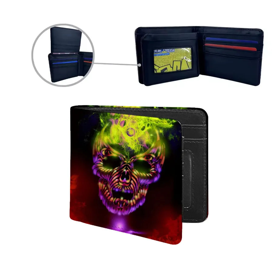 Men's Skull Pu Leather Flip Cover Wallets