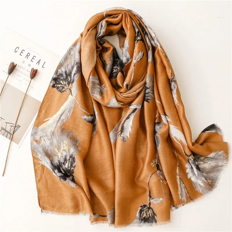 women's fashion dandelion polyester winter scarves
