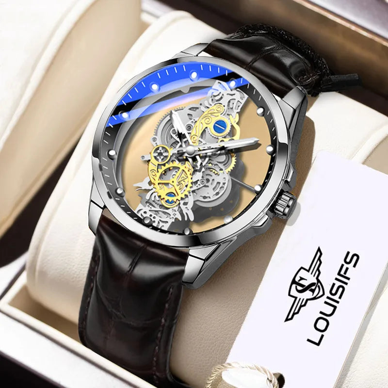 streetwear solid color single folding buckle quartz men's watches
