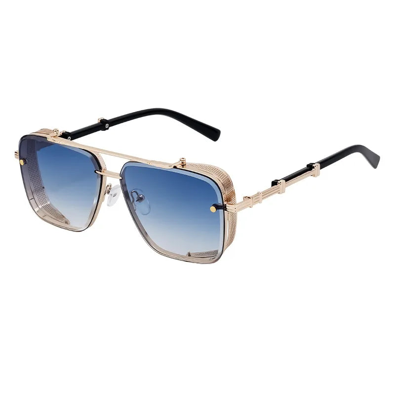 Retro Classic Style Geometric Pc Square Full Frame Men's Sunglasses