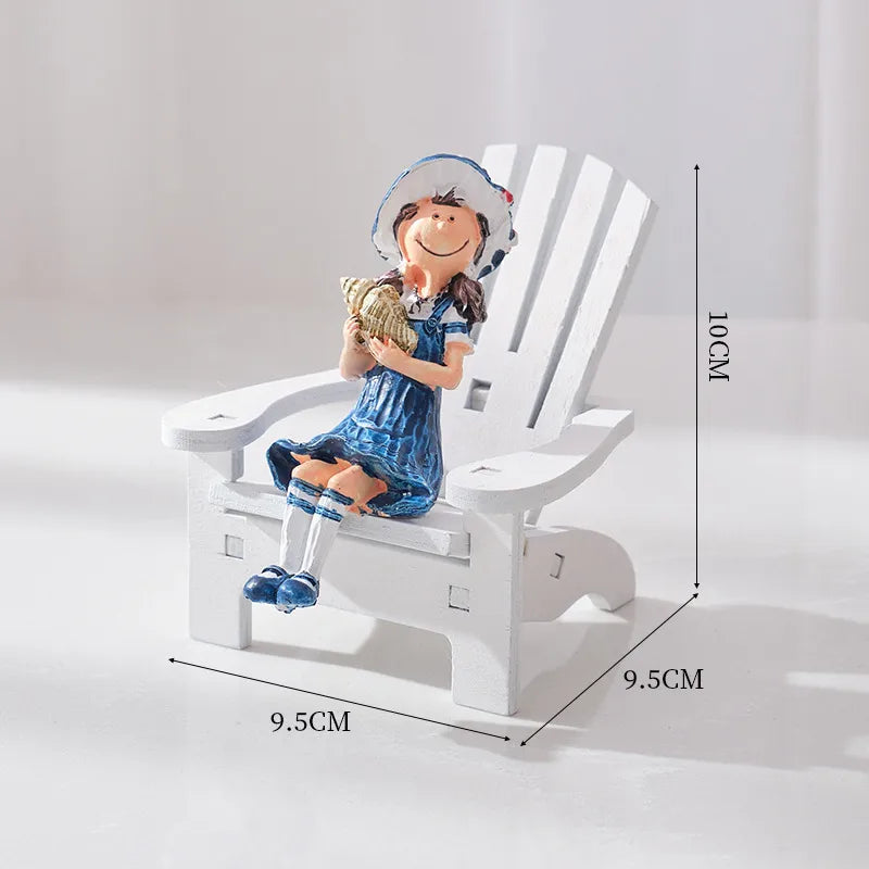 Cute Marine Style Cartoon Character Wood Ornaments Artificial Decorations