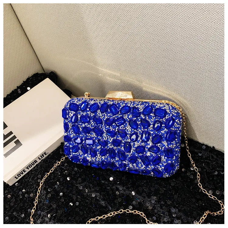 New Diamond Shiny Bag Diamond Clutch Dinner Bag Wedding Bag Party Bag Small Square Bag Women's Bag